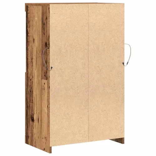Széf LED -es lámpákkal Barna 60 x 37 x 100 cm Faanyag