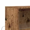 Széf LED -es lámpákkal Barna 60 x 37 x 100 cm Faanyag