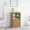 Széf LED -es lámpákkal Barna 60 x 37 x 100 cm Faanyag