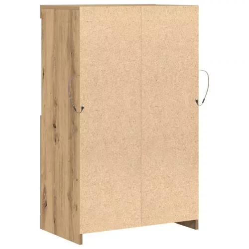 Széf LED -es lámpákkal Barna 60 x 37 x 100 cm Faanyag