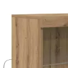 Széf LED -es lámpákkal Barna 60 x 37 x 100 cm Faanyag