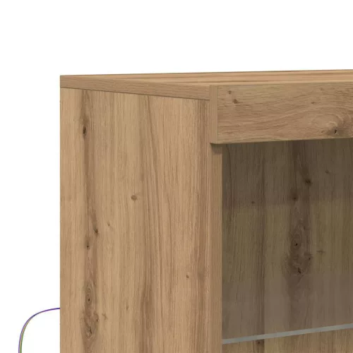 Széf LED -es lámpákkal Barna 60 x 37 x 100 cm Faanyag