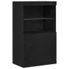 Széf LED -es lámpákkal Fekete 60 x 37 x 100 cm Faanyag