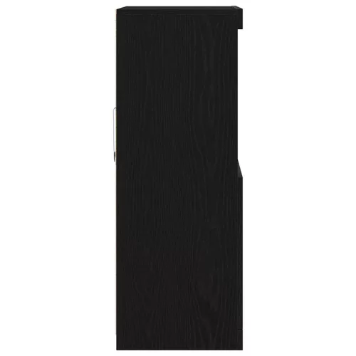 Széf LED -es lámpákkal Fekete 60 x 37 x 100 cm Faanyag
