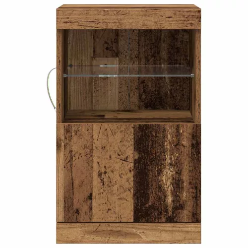 Széf LED -es lámpákkal Régi fa 41 x 37 x 67 cm Faanyag