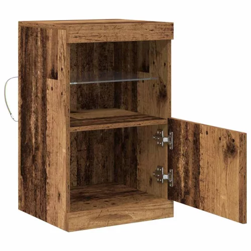 Széf LED -es lámpákkal Régi fa 41 x 37 x 67 cm Faanyag