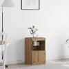 Széf LED -es lámpákkal kézműves tölgy 41 x 37 x 67 cm Faanyag
