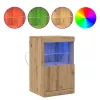 Széf LED -es lámpákkal kézműves tölgy 41 x 37 x 67 cm Faanyag