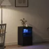 Széf LED -es lámpákkal Musta tammi 41 x 37 x 67 cm Faanyag