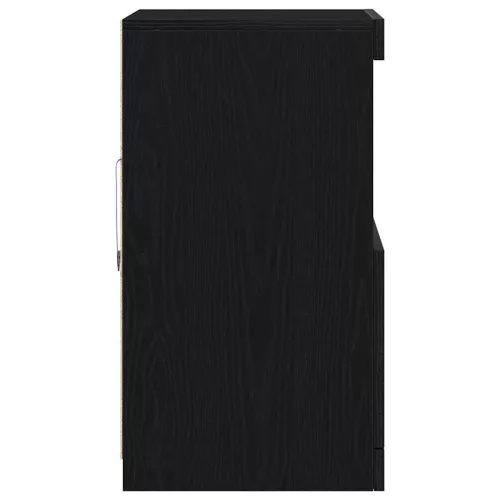 Széf LED -es lámpákkal Musta tammi 41 x 37 x 67 cm Faanyag