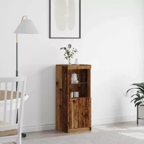 Széf LED -es lámpákkal Régi fa 41 x 37 x 100 cm Faanyag