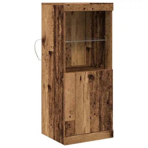 Széf LED -es lámpákkal Régi fa 41 x 37 x 100 cm Faanyag