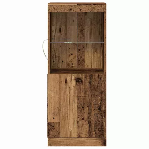 Széf LED -es lámpákkal Régi fa 41 x 37 x 100 cm Faanyag