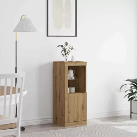   Széf LED -es lámpákkal kézműves tölgy 41 x 37 x 100 cm Faanyag