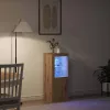 Széf LED -es lámpákkal kézműves tölgy 41 x 37 x 100 cm Faanyag
