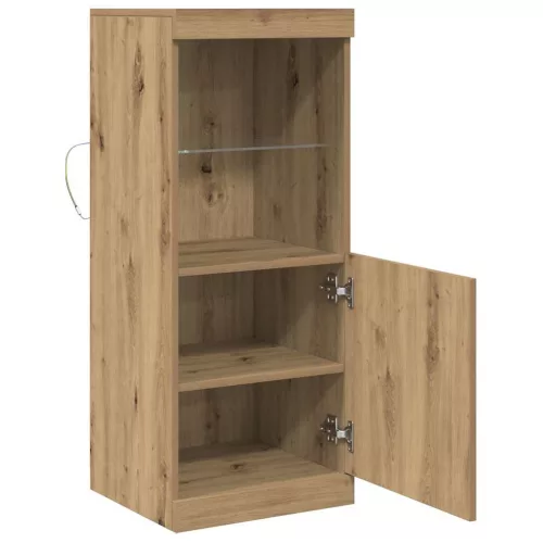 Széf LED -es lámpákkal kézműves tölgy 41 x 37 x 100 cm Faanyag