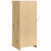 Széf LED -es lámpákkal kézműves tölgy 41 x 37 x 100 cm Faanyag