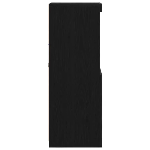 Széf LED -es lámpákkal Musta tammi 41 x 37 x 100 cm Faanyag