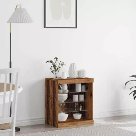 Széf LED -es lámpákkal Régi fa 60.5 x 37 x 67 cm Faanyag