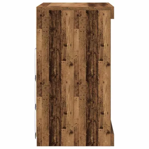 Széf LED -es lámpákkal Régi fa 60.5 x 37 x 67 cm Faanyag