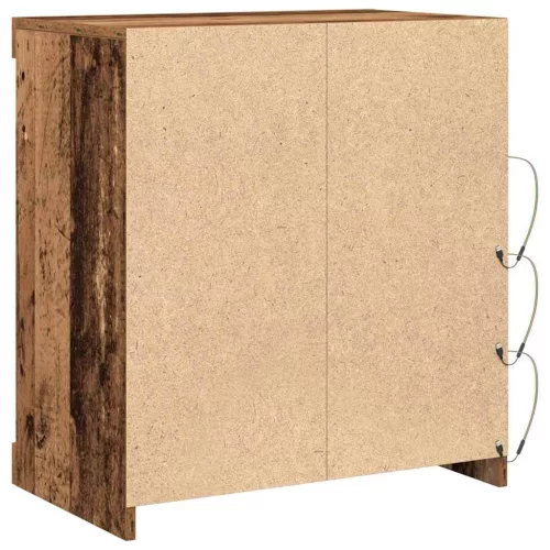 Széf LED -es lámpákkal Régi fa 60.5 x 37 x 67 cm Faanyag