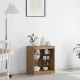 Széf LED -es lámpákkal kézműves tölgy 60.5 x 37 x 67 cm Faanyag