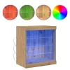 Széf LED -es lámpákkal kézműves tölgy 60.5 x 37 x 67 cm Faanyag