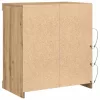 Széf LED -es lámpákkal kézműves tölgy 60.5 x 37 x 67 cm Faanyag
