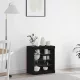 Széf LED -es lámpákkal Fekete tölgy 60.5 x 37 x 67 cm Faanyag