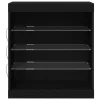 Széf LED -es lámpákkal Fekete tölgy 60.5 x 37 x 67 cm Faanyag
