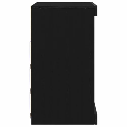 Széf LED -es lámpákkal Fekete tölgy 60.5 x 37 x 67 cm Faanyag