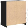 Széf LED -es lámpákkal Fekete tölgy 60.5 x 37 x 67 cm Faanyag