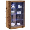 Széf LED -es lámpákkal Régi fa 60.5 x 37 x 100 cm Faanyag