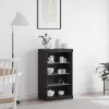 Széf LED -es lámpákkal Fekete tölgy 60.5 x 37 x 100 cm Faanyag