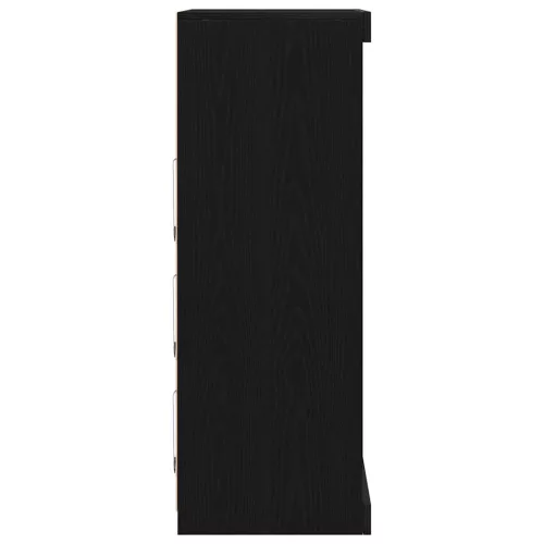Széf LED -es lámpákkal Fekete tölgy 60.5 x 37 x 100 cm Faanyag