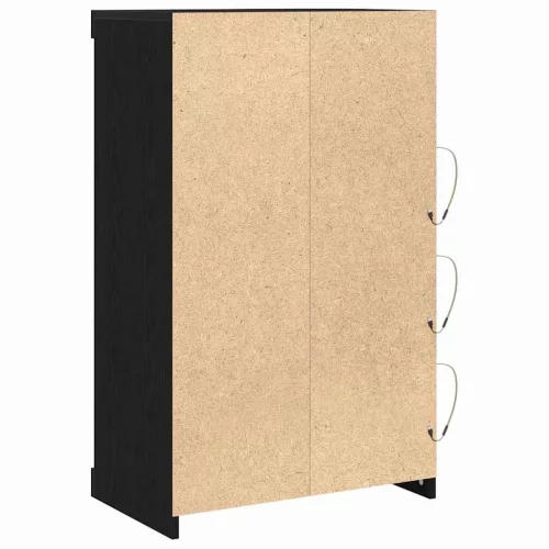 Széf LED -es lámpákkal Fekete tölgy 60.5 x 37 x 100 cm Faanyag