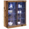 Széf LED -es lámpákkal Régi fa 41 x 37 x 100 cm Faanyag