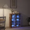 Széf LED -es lámpákkal Régi fa 41 x 37 x 100 cm Faanyag