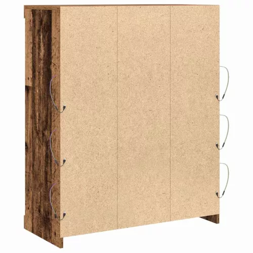 Széf LED -es lámpákkal Régi fa 41 x 37 x 100 cm Faanyag