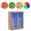 Széf LED -es lámpákkal kézműves tölgy 41 x 37 x 100 cm Faanyag