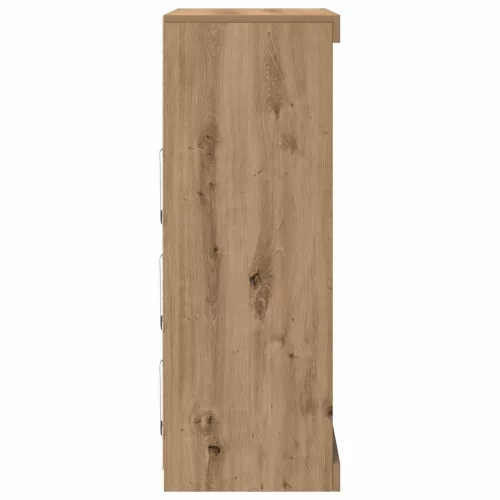 Széf LED -es lámpákkal kézműves tölgy 41 x 37 x 100 cm Faanyag