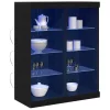 Széf LED -es lámpákkal Musta tammi 41 x 37 x 100 cm Faanyag