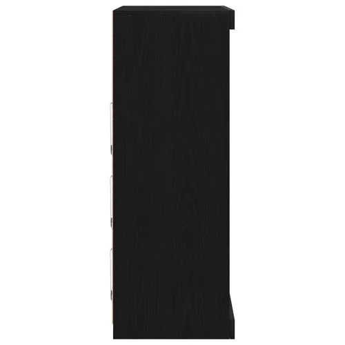 Széf LED -es lámpákkal Musta tammi 41 x 37 x 100 cm Faanyag