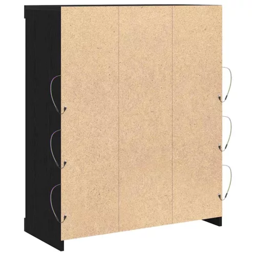 Széf LED -es lámpákkal Musta tammi 41 x 37 x 100 cm Faanyag