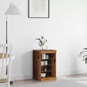 Széf LED -es lámpákkal Régi fa 41 x 37 x 67 cm Faanyag