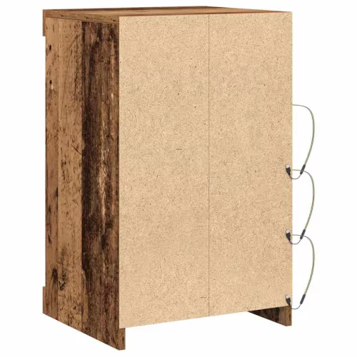 Széf LED -es lámpákkal Régi fa 41 x 37 x 67 cm Faanyag
