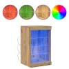 Széf LED -es lámpákkal kézműves tölgy 41 x 37 x 67 cm Faanyag