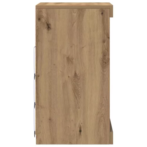 Széf LED -es lámpákkal kézműves tölgy 41 x 37 x 67 cm Faanyag