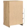 Széf LED -es lámpákkal kézműves tölgy 41 x 37 x 67 cm Faanyag