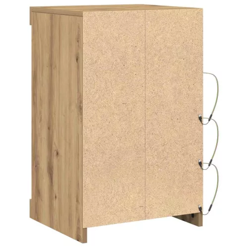 Széf LED -es lámpákkal kézműves tölgy 41 x 37 x 67 cm Faanyag